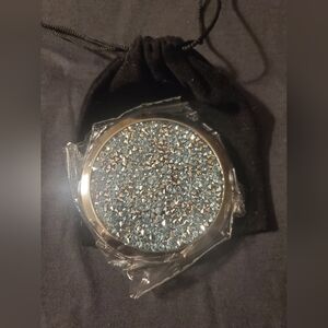 Compact Mirror Silver Glitter Case Accessory For Handbags NWOT